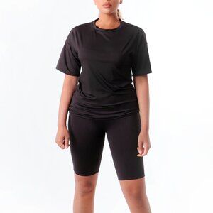 BLACK Biker Short Set